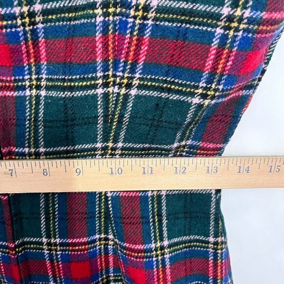 Copper Key Square Neck Mini Dress Women Size S Plaid Sleeveless Front Slit - Picture 8 of 9